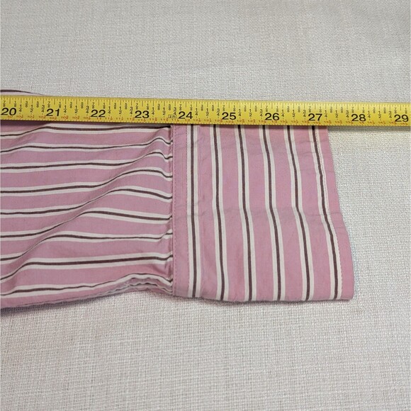 Hollister Shirt Men's Size Large Pink Stripe Button Up Long Sleeve Cotton Preppy - Picture 8 of 11